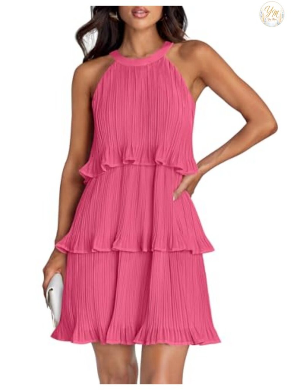 Halter Ruffle Tiered Mini Dress Sleeveless Backless